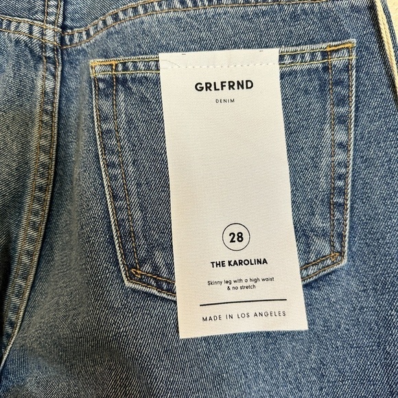 GRLFRND Jeans The Karolina High Rise Straight Crop in close to You Button Fly - Picture 3 of 9